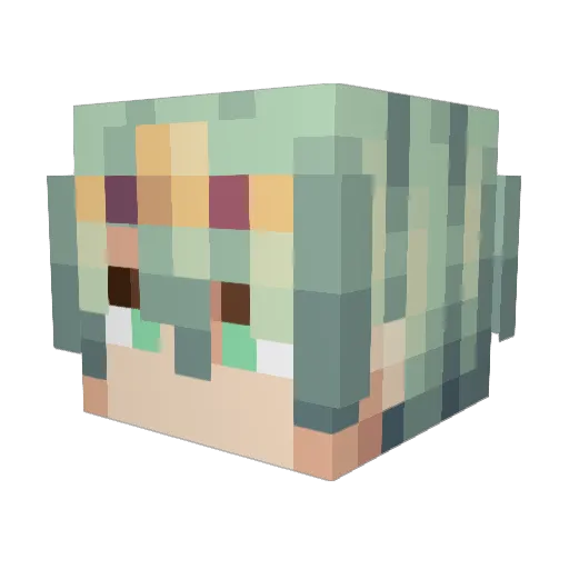 Rative Minecraft avatar head, 3D render