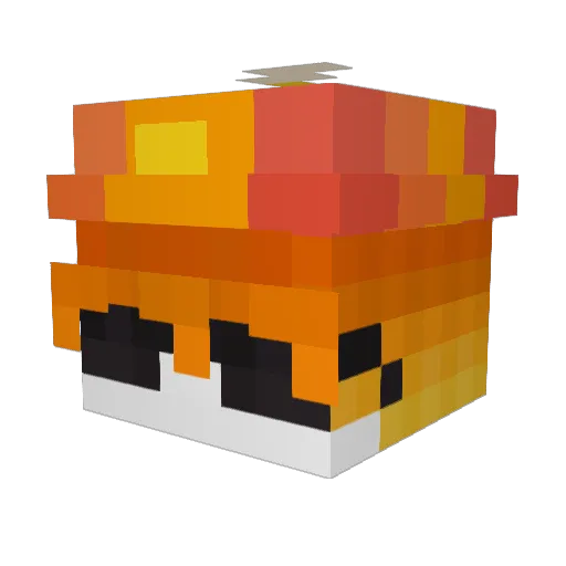Rativia Minecraft avatar head, 3D render