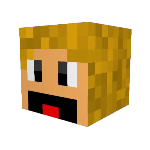 Rativore Minecraft avatar head, 3D render