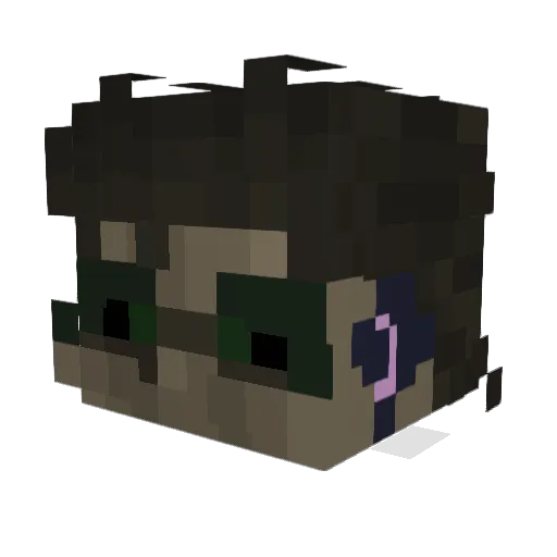 Ratmann_ Minecraft avatar head, 3D render
