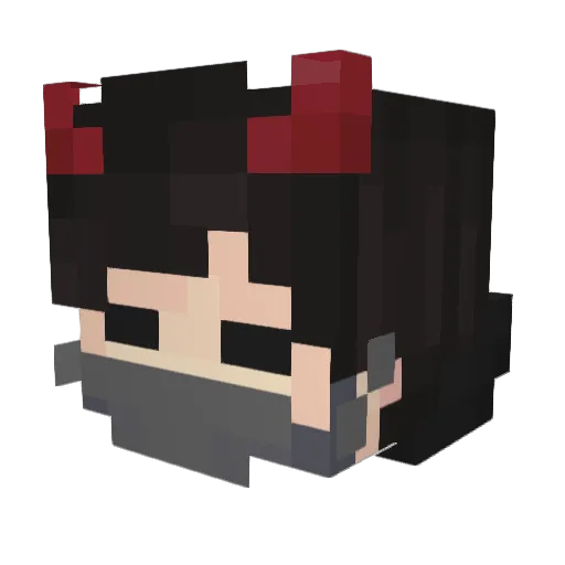Ratodonald Minecraft avatar head, 3D render