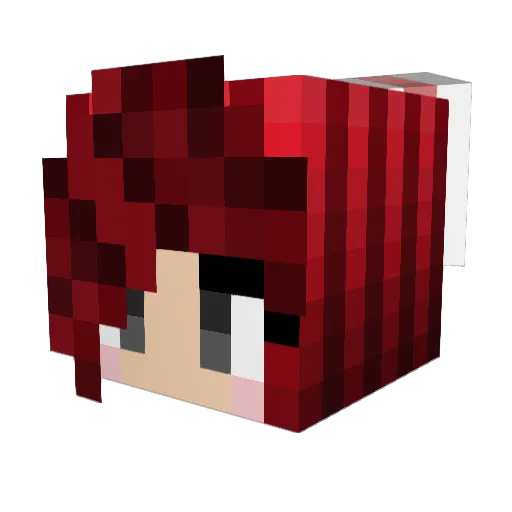 Ratoncitaaa Minecraft avatar head, 3D render