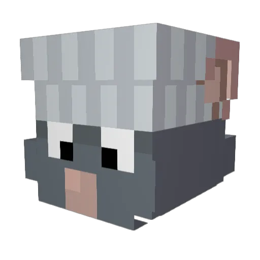 Ratoryx Minecraft avatar head, 3D render