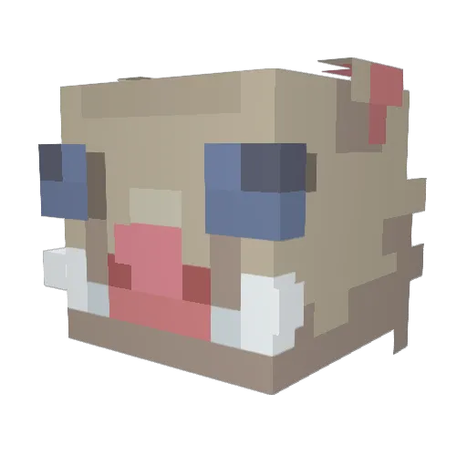 Ratoux_ Minecraft avatar head, 3D render