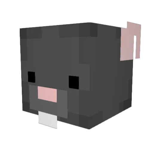 Rattable Minecraft avatar head, 3D render