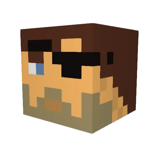 Rattelschneck Minecraft avatar head, 3D render
