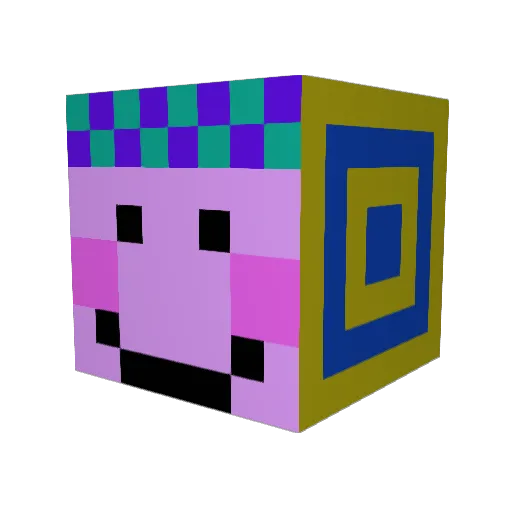 Rattemina Minecraft avatar head, 3D render