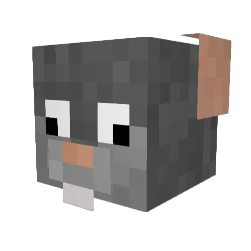 RattersMC Minecraft avatar head, 3D render