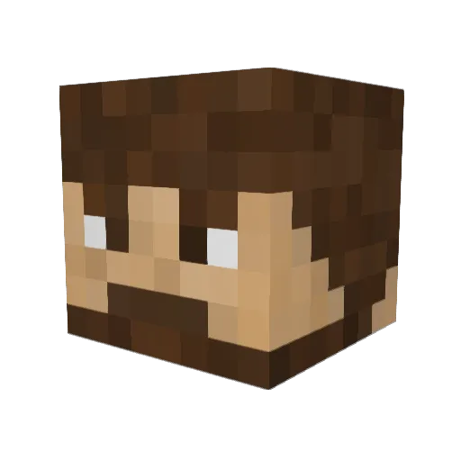 Rattetsu Minecraft avatar head, 3D render