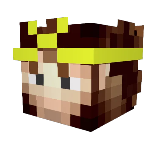Rattighast Minecraft avatar head, 3D render