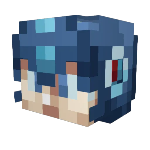 Ratto2k Minecraft avatar head, 3D render