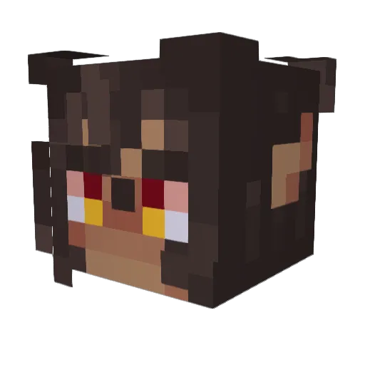 Rattyyy Minecraft avatar head, 3D render