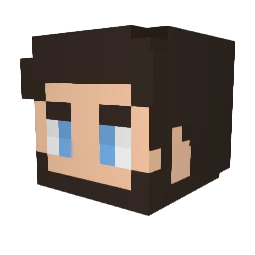 Ratus326 Minecraft avatar head, 3D render