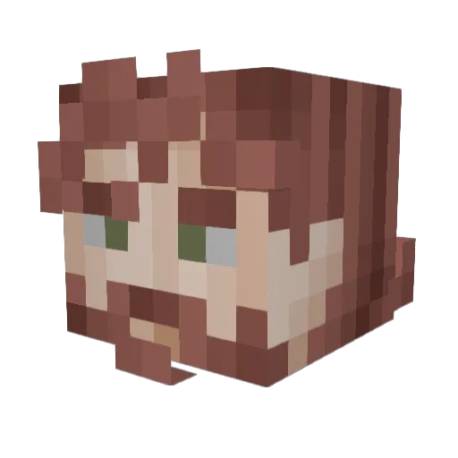 Ratvarr Minecraft avatar head, 3D render