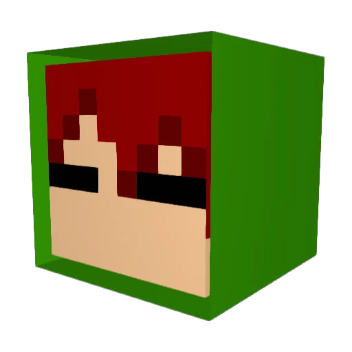 Raugu Minecraft avatar head, 3D render