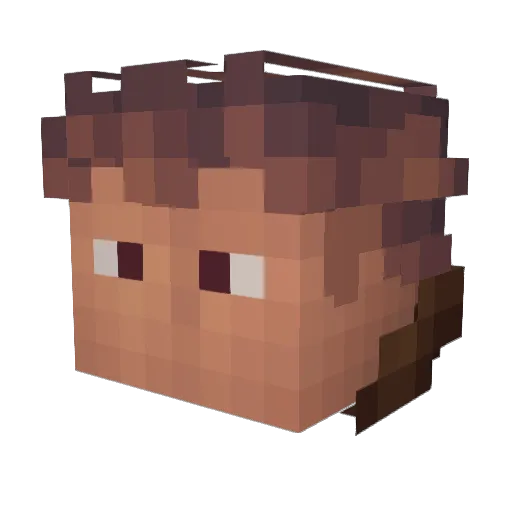 Raukk Minecraft avatar head, 3D render