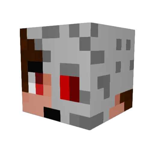 RaulBPro Minecraft avatar head, 3D render