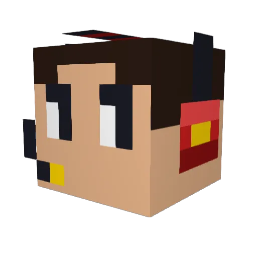 Raulopeta Minecraft avatar head, 3D render