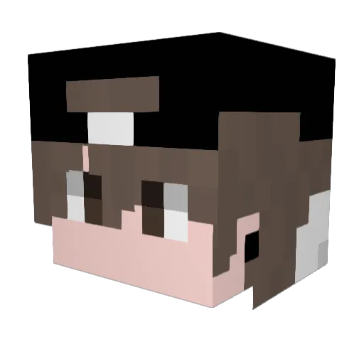Raungku Minecraft avatar head, 3D render