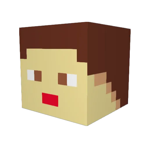 Raur Minecraft avatar head, 3D render
