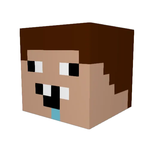 Rauske Minecraft avatar head, 3D render