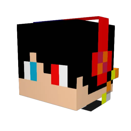 RavElectro Minecraft avatar head, 3D render