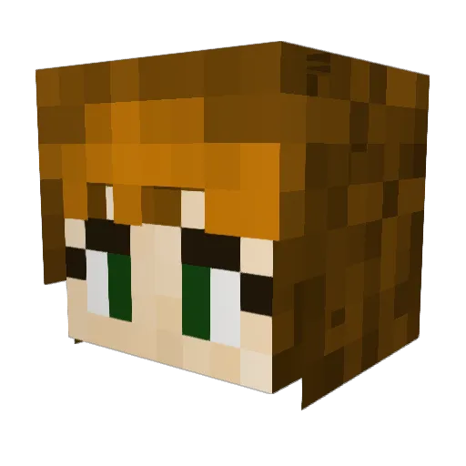 Raveack Minecraft avatar head, 3D render