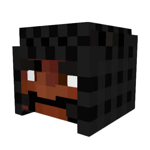 Raveb_ Minecraft avatar head, 3D render