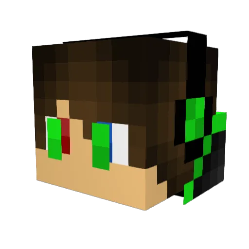 Raven3518 Minecraft avatar head, 3D render