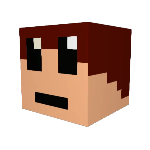 RavenMack Minecraft avatar head, 3D render