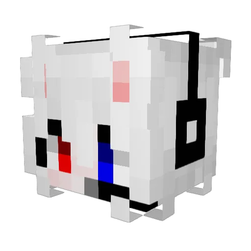 RavenPhoe Minecraft avatar head, 3D render