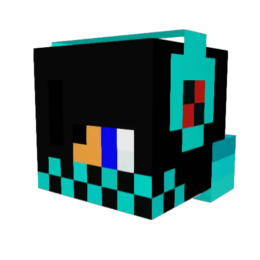 RavenToots Minecraft avatar head, 3D render