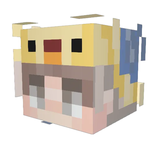RavenWalks Minecraft avatar head, 3D render