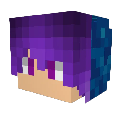 Raven_Tempest_ Minecraft avatar head, 3D render