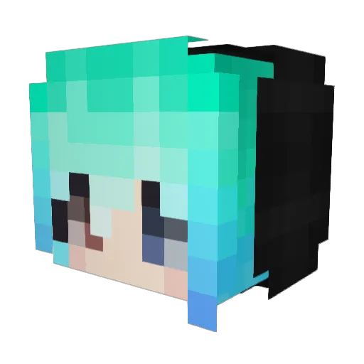 Ravenby Minecraft avatar head, 3D render