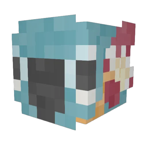 Raveners Minecraft avatar head, 3D render