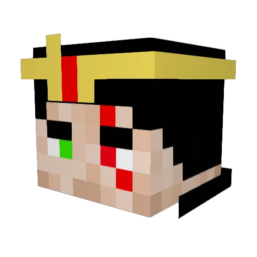 Ravenin Minecraft avatar head, 3D render