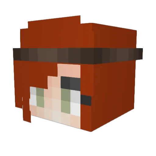 Ravenlee93 Minecraft avatar head, 3D render