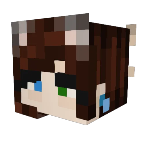 RavenneWolf26 Minecraft avatar head, 3D render