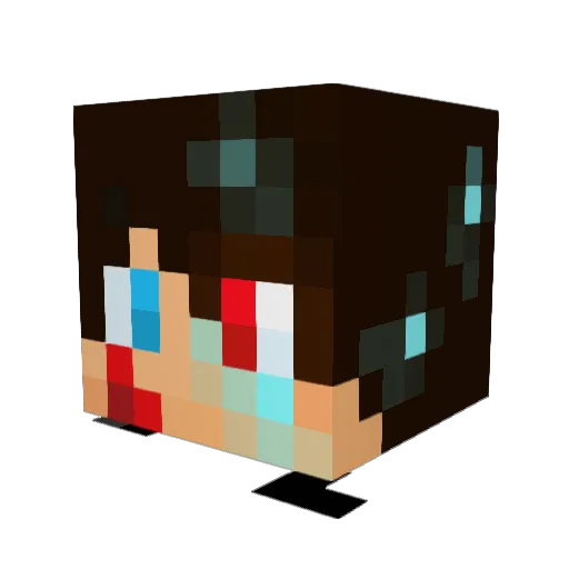 RaverHd Minecraft avatar head, 3D render