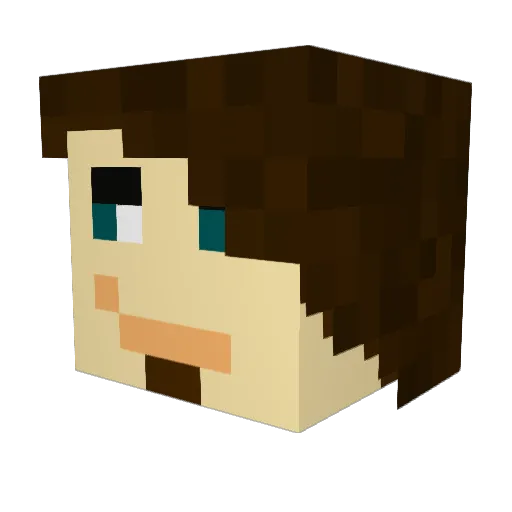 RaverenPL Minecraft avatar head, 3D render