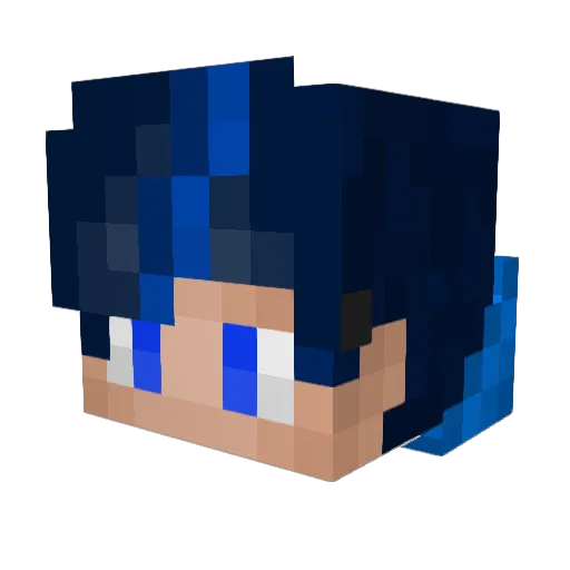 RaveyZero Minecraft avatar head, 3D render