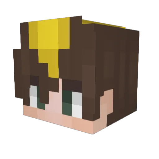RaviRavioli Minecraft avatar head, 3D render