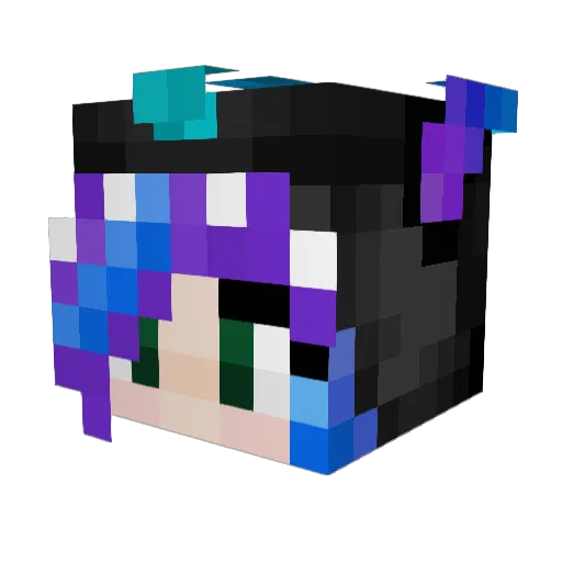 Raving_Queen Minecraft avatar head, 3D render