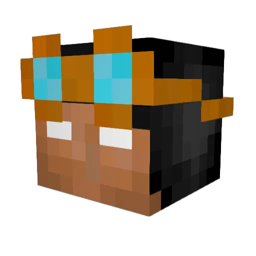 Raviolifun Minecraft avatar head, 3D render