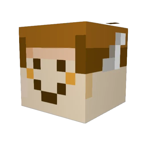 Ravoul Minecraft avatar head, 3D render