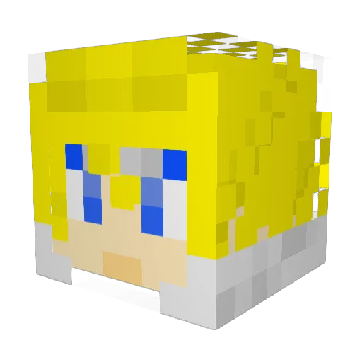 Ravun Minecraft avatar head, 3D render