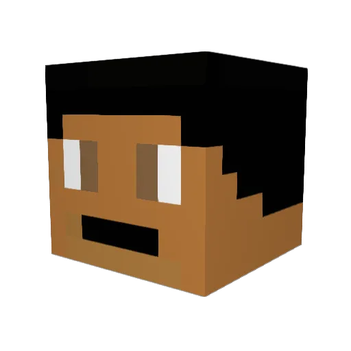 RawVegetables Minecraft avatar head, 3D render