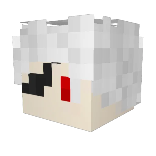 Rawaku Minecraft avatar head, 3D render