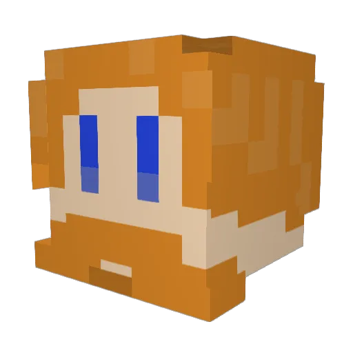 RawbertW Minecraft avatar head, 3D render